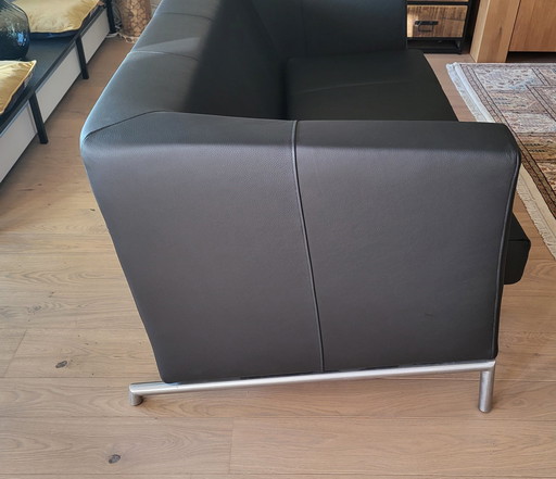 Banc Montis Kubik, cuir noir