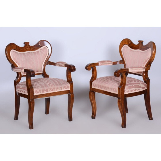 Image 1 of Ensemble de sièges Biedermeier en chêne et noyer, Autriche 1840
