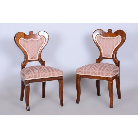 Image 1 of Ensemble de sièges Biedermeier en chêne et noyer, Autriche 1840