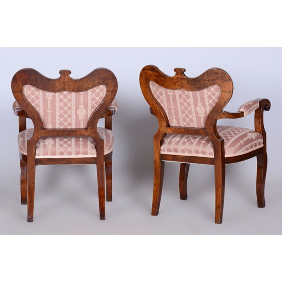 Image 1 of Ensemble de sièges Biedermeier en chêne et noyer, Autriche 1840