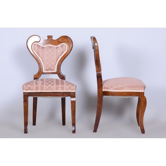 Image 1 of Ensemble de sièges Biedermeier en chêne et noyer, Autriche 1840
