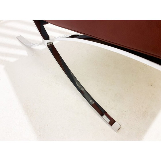 Image 1 of Paire de fauteuils Barcelona en cuir bourgogne vintage par Mies Van Der Rohe pour Knoll, 1990