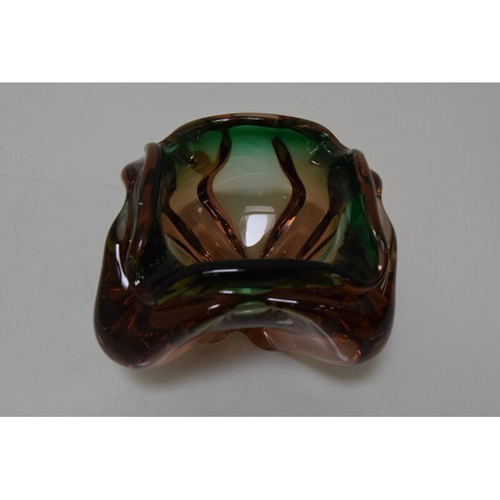 Image 1 of Cendrier vintage en verre métallurgique par Glasswork Novy Bor, Tchécoslovaquie 1960