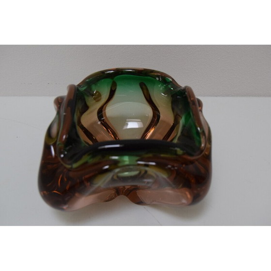 Image 1 of Cendrier vintage en verre métallurgique par Glasswork Novy Bor, Tchécoslovaquie 1960