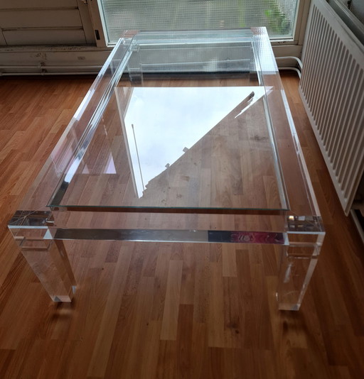 Table basse en plexiglas Vintage Fabian Art Rome Italie