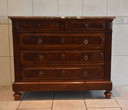 Commode en bois avec dessus en marbre rouge Circa 1900