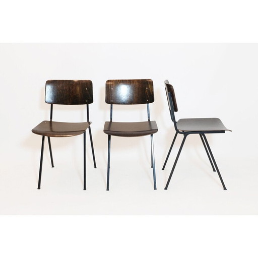 Set of 3 vintage F6 chairs by Eromes, Nederlands 1960s