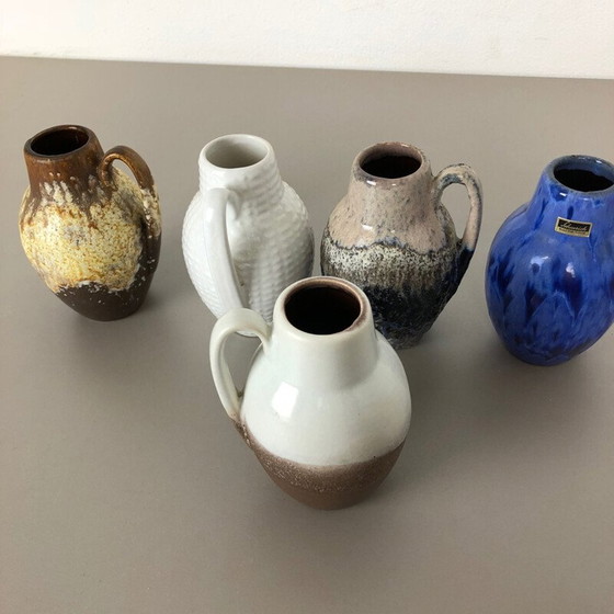 Image 1 of Ensemble de 5 vases en céramique vintage pour Scheurich, Allemagne 1970