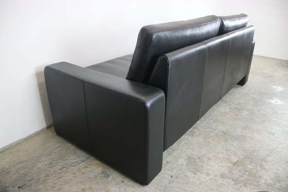 Image 1 of Cor Conseta Canapé trois places Designer Canapé en cuir véritable noir