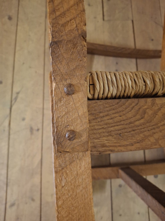 Image 1 of Fauteuil en chêne brutaliste