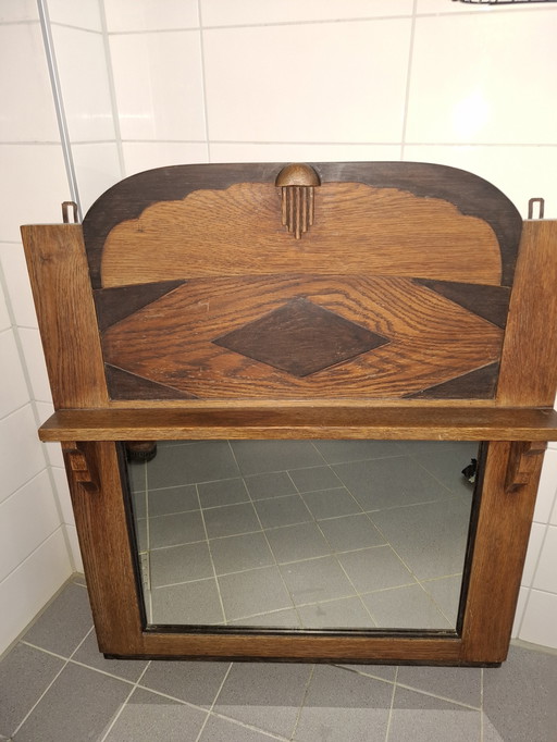 Grand miroir de salle original de l'école d'Amsterdam