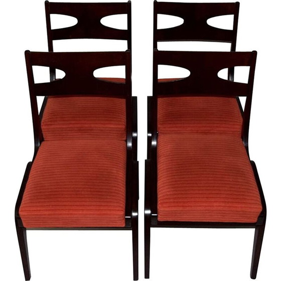 Image 1 of Ensemble de 4 chaises vintage en bois de chêne, années 1950