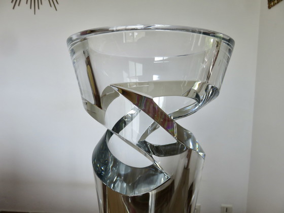 Image 1 of Vase En Cristal Baccarat, Modèle Tornado, Grand Modèle, 10 Kg