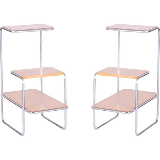 Paire d'étagères Bauhaus vintage par Arnošt Beck pour Robert Slezák, Tchécoslovaquie 1930