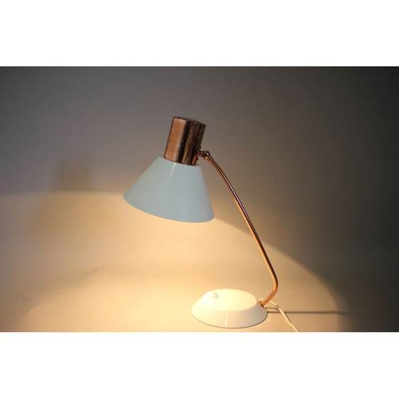 Image 1 of Lampe de table vintage en cuivre et métal laqué, Tchécoslovaquie 1970