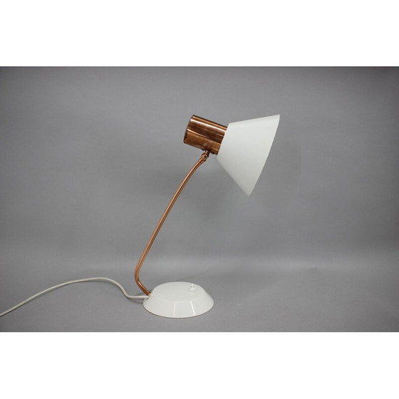 Image 1 of Lampe de table vintage en cuivre et métal laqué, Tchécoslovaquie 1970