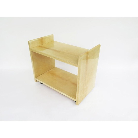 Image 1 of Chariot de service en parchemin vintage par Aldo Tura, 1970