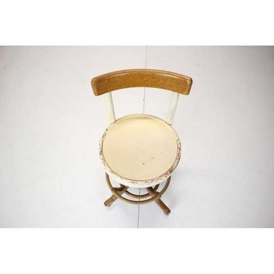 Image 1 of Fauteuil vintage en bois réglable en hauteur, Tchécoslovaquie, années 1920