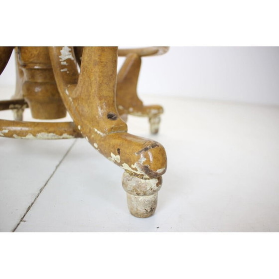 Image 1 of Fauteuil vintage en bois réglable en hauteur, Tchécoslovaquie, années 1920