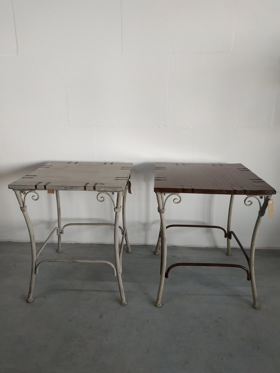 Image 1 of (Brocante) Table à plantes en bois métal Table d'appoint