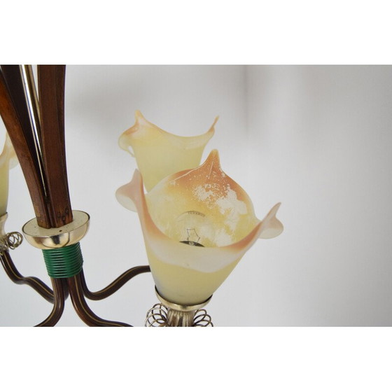 Image 1 of Lustre en bois Mid Century 1970