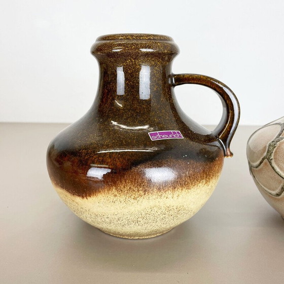 Image 1 of Paire de vases en poterie "Multi-Color" de Scheurich, Allemagne, années 1970