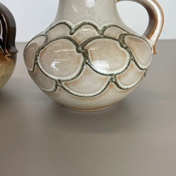 Image 1 of Paire de vases en poterie "Multi-Color" de Scheurich, Allemagne, années 1970