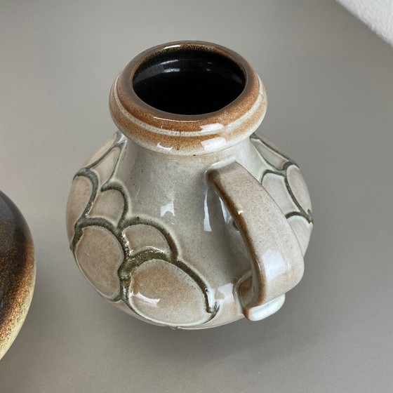 Image 1 of Paire de vases en poterie "Multi-Color" de Scheurich, Allemagne, années 1970