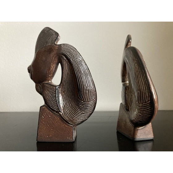 Image 1 of Paire de sculptures de poissons en céramique, 1960