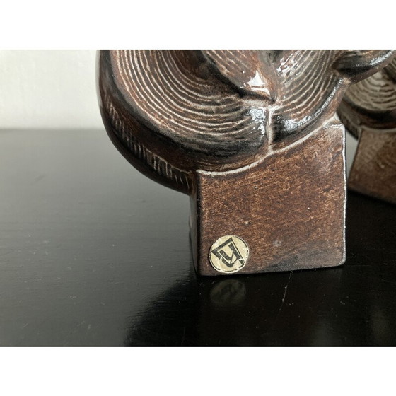 Image 1 of Paire de sculptures de poissons en céramique, 1960