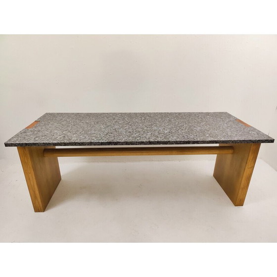 Image 1 of Console vintage Valmarana en frêne et granit par Carlo Scarpa pour Simon, Italie, années 1972