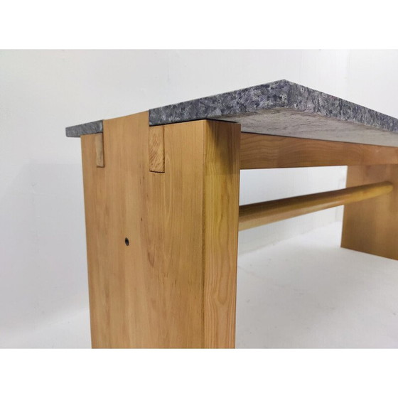 Image 1 of Console vintage Valmarana en frêne et granit par Carlo Scarpa pour Simon, Italie, années 1972