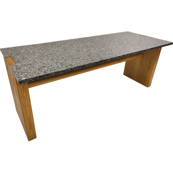 Image 1 of Console vintage Valmarana en frêne et granit par Carlo Scarpa pour Simon, Italie, années 1972