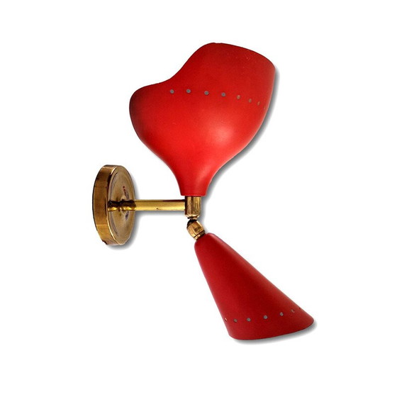 Image 1 of Applique vintage en métal perforé organique, 1950