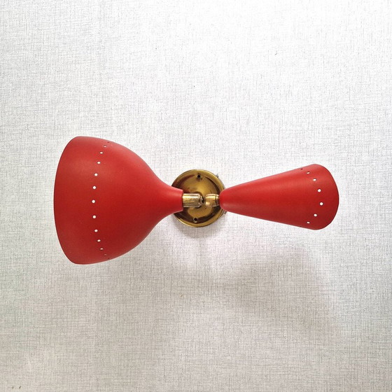 Image 1 of Applique vintage en métal perforé organique, 1950