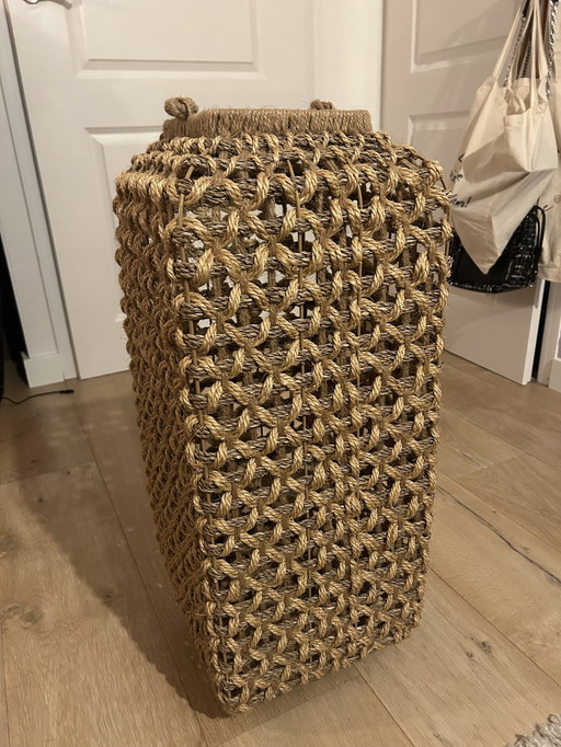 Lampe à vent vintage en osier pour l'intérieur