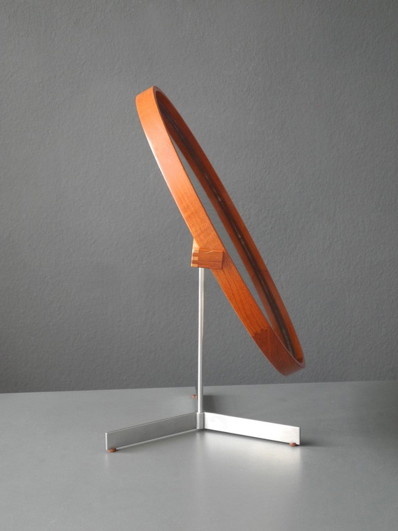 Image 1 of 60S Original Teak Table Mirror Vanity Mirror Of Luxury Vittsjö Sweden | Design Uno & Östen Kristiansson