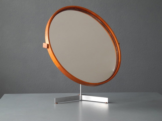 Image 1 of 60S Original Teak Table Mirror Vanity Mirror Of Luxury Vittsjö Sweden | Design Uno & Östen Kristiansson