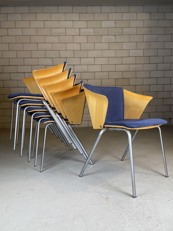 Image 1 of 6X Chaise Fritz Hansen Vm3 Par Vico Magistretti