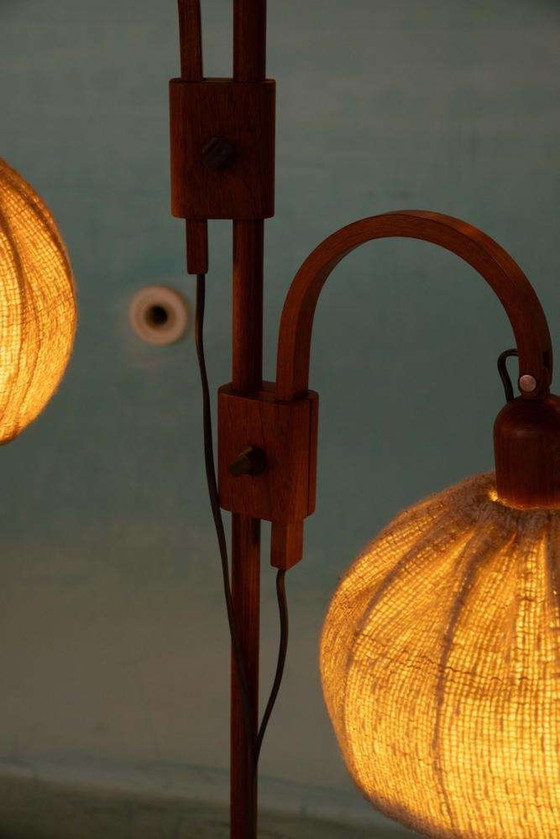 Image 1 of Lampadaire Japandi Domus Danemark, lampe arche vintage en teck