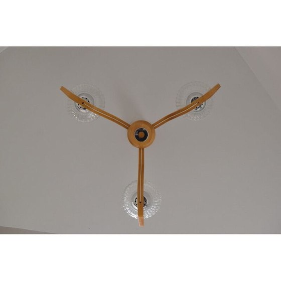 Image 1 of Lustre vintage en verre de Drevo humpolec, Tchécoslovaquie 1970