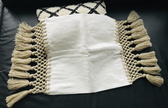 Image 1 of Housse Coussin Macramé Lin