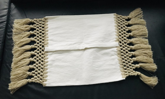 Image 1 of Housse Coussin Macramé Lin