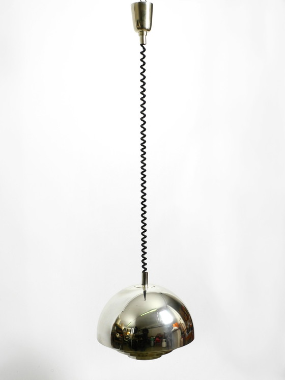 Image 1 of Magnifique et rare plafonnier Mid Century de la Vereinigte Werkstätten entièrement plaqué argent