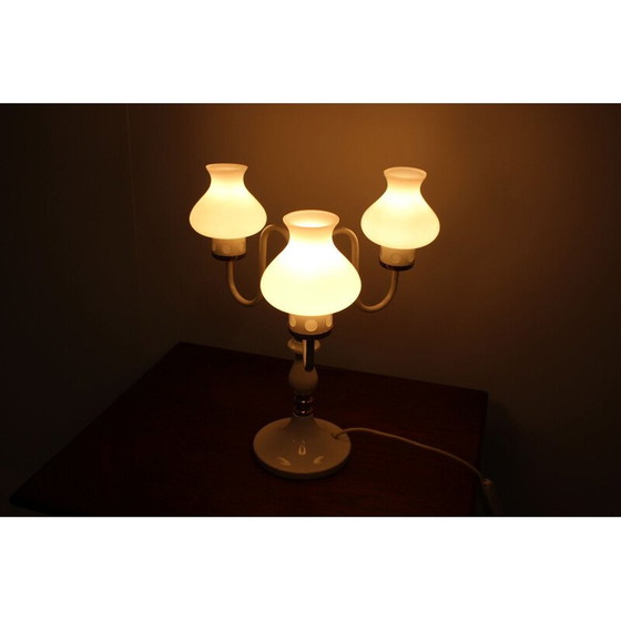 Image 1 of Lampe de table blanche vintage par Drukov, Tchécoslovaquie 1970