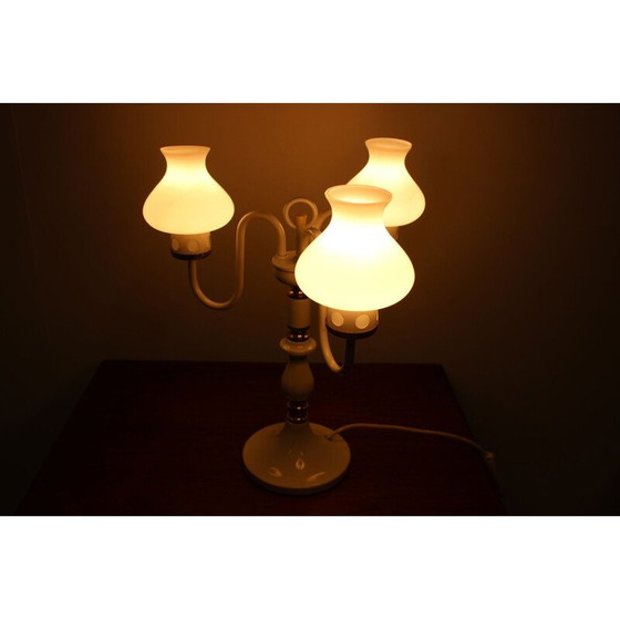 Image 1 of Lampe de table blanche vintage par Drukov, Tchécoslovaquie 1970
