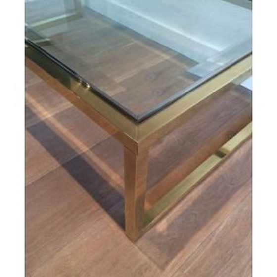 Image 1 of Table basse vintage en laiton et chrome, 1970