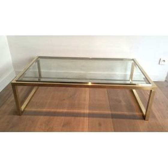 Image 1 of Table basse vintage en laiton et chrome, 1970