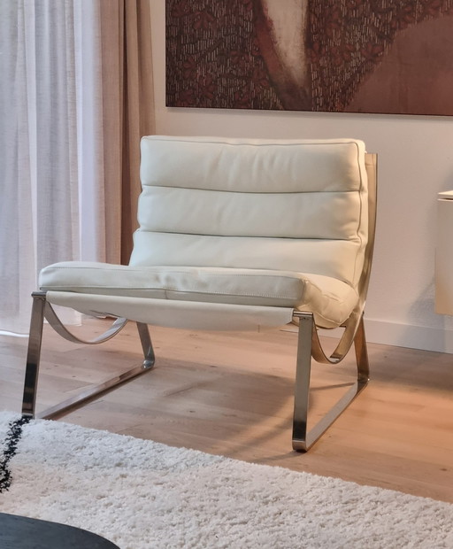 Natuzzi Cammeo 2715 Fauteuil en cuir blanc