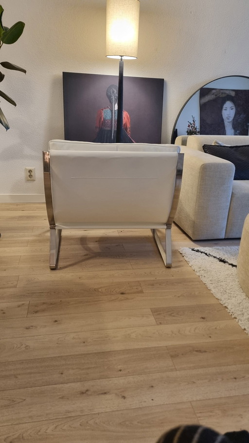 Natuzzi Cammeo 2715 Fauteuil en cuir blanc